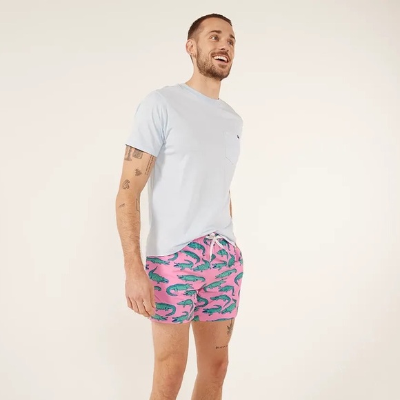 CHUBBIES Classic Swim Trunk The Glades “Pink Alligator” Men's XL